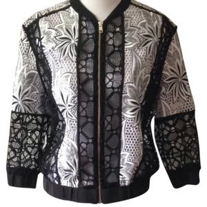 Intermix Black and White Bomber Style Jacket